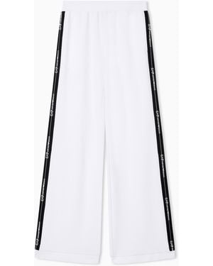 EA7 Logo Series Cotton-Jersey Hooded Sweatshirt - White