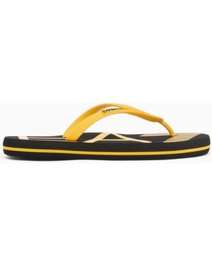 EA7 Rubber Flip-Flops With Logo - White