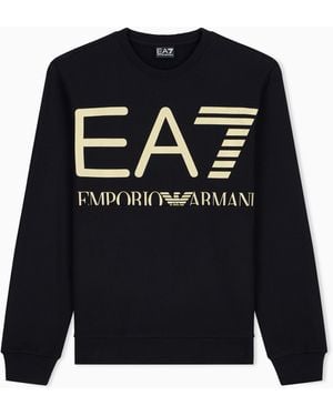 EA7 Sweatshirt Logo Series Regular Fit Cotton Jersey - Black