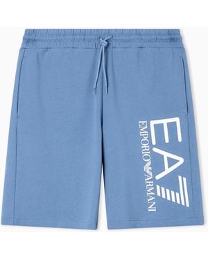 EA7 Core Identity Cotton Shorts - Blue