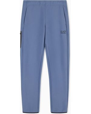 EA7 Slim-Fit Trousers Natural Ventus 7 Technical Cotton Jersey - Blue