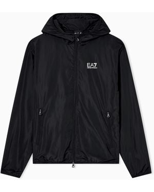 EA7 Technical Hooded Bomber With Zip Closure Core Identity - Blue