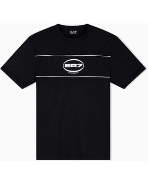 EA7 Logo Series Cotton-Blend Jersey Crew-Neck T-Shirt - Black