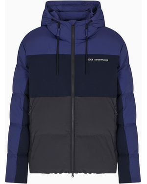 EA7 Athletic Colour Block Nylon Jacket - Blue