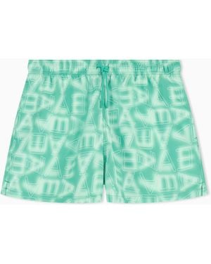 EA7 Costume Boxer Graphic Series Con Stampa Logo - Verde