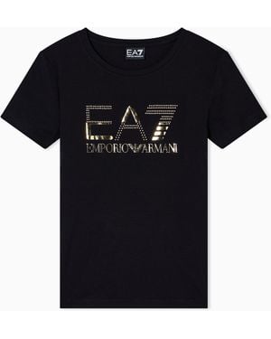 EA7 Logo Series Stretch-Jersey Crew-Neck T-Shirt - Black