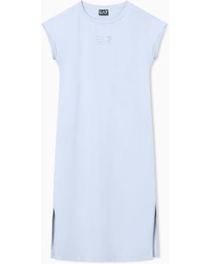 EA7 Logo Series Stretch Jersey Dress - Blue