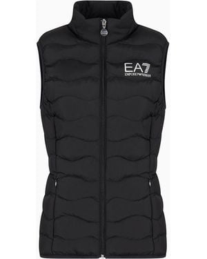 EA7 Core Lady Nylon Packable Padded Gilet - Black