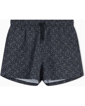 EA7 Costume Boxer Graphic Series Stampa Monogram - Blu