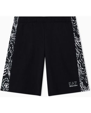 EA7 Visibility Pure Cotton Bermuda Shorts - Black