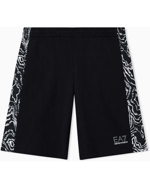 EA7 Visibility Pure Cotton Bermuda Shorts - Black