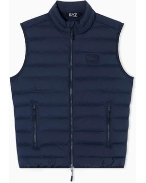 EA7 Technical Fabric Padded Gilet - Blue