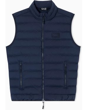 EA7 Technical Fabric Padded Gilet - Blue