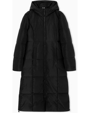 EA7 Asv Winter Mix Long Padded Jacket - Black