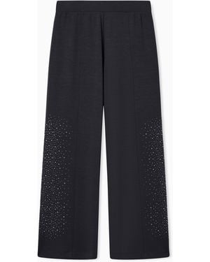 EA7 Precious Stretch Jersey Trousers - Blue
