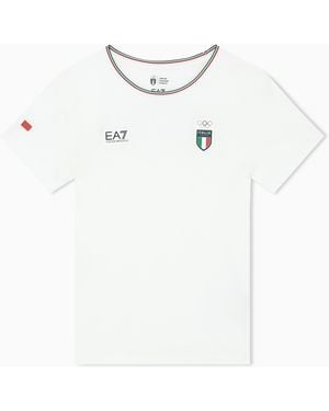 EA7 Italia Short-Sleeved, Crew-Neck T-Shirt - White