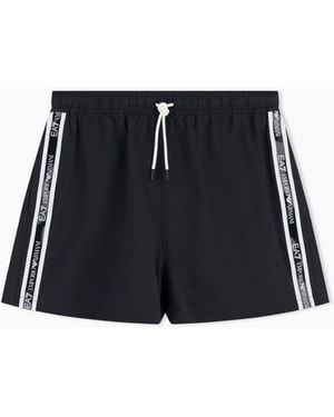 EA7 Costume Boxer Logo Series Con Tape Logato - Nero