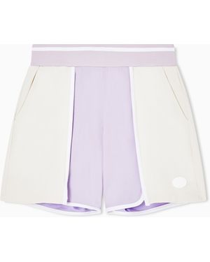 EA7 Stretch Viscose Interlock Shorts - White