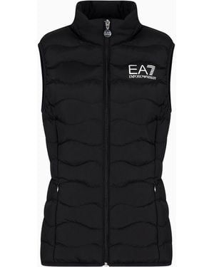 EA7 Core Lady Nylon Packable Padded Gilet - Black