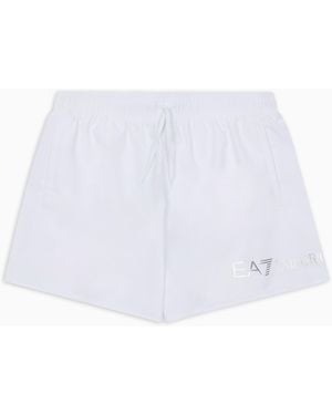 EA7 Swim Trunks With Logo - White