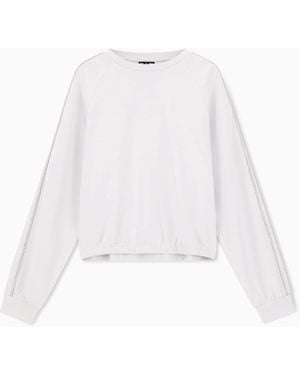 EA7 Precious Crew-Neck Sweatshirt - White