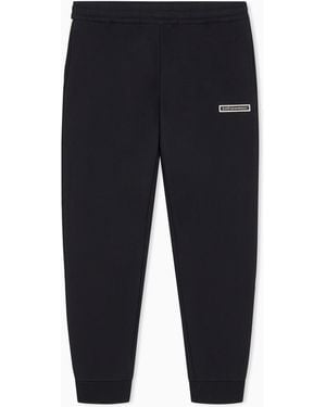 EA7 Pantaloni Logo Series Slim Con Bande Laterali - Blu