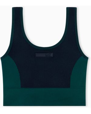 EA7 Nahtloser Dynamic Athlete Sport-Bh Aus Vigor7-Funktionsgewebe - Blau
