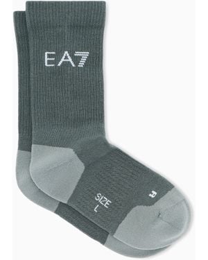EA7 Gerippte Socken Tennis Pro Aus Einer Baumwollmischung - Blau