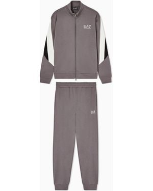 EA7 Summer Block Pure Cotton Tracksuit - Grey