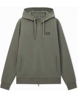 EA7 Core Identity Cotton Hooded Sweatshirt - Green