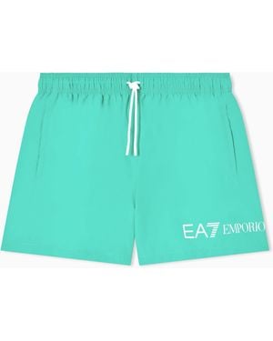 EA7 Swim Trunks With Logo - Green