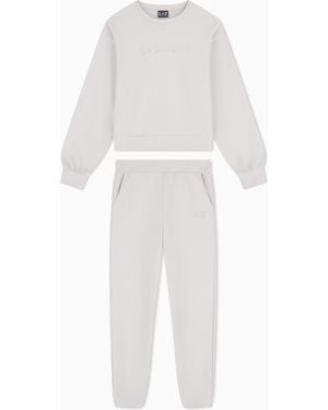 EA7 Tracksuit Regular Fit Cotton Jersey With Studs - White