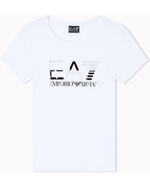 EA7 Logo Series Stretch-Jersey Crew-Neck T-Shirt - White