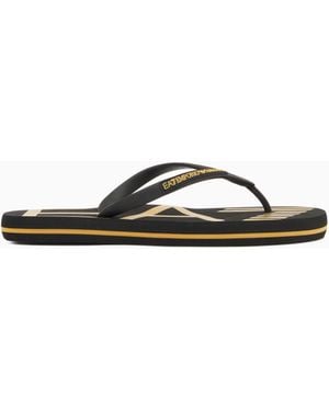 EA7 Rubber Flip-Flops With Logo - White