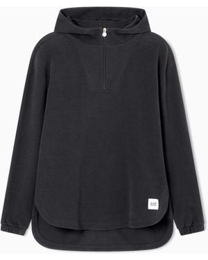 EA7 Sporty Forever Sweatshirt Mit Kapuze Aus Baumwollgemisch - Schwarz