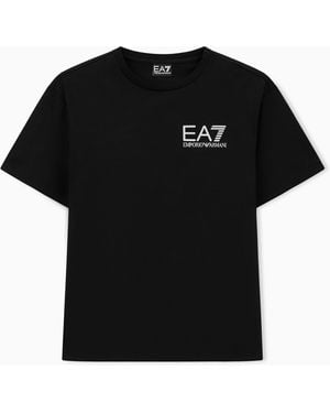 EA7 Logo Series Cotton Crew-Neck T-Shirt - Black