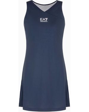 EA7 Ventus7 Dress Tennis Pro With A V-Neck And Matching Shorts - Blue