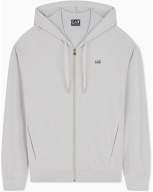 EA7 Oversize-Sweatjacke Core Lady Relax Mit Einer Kapuze - Grau