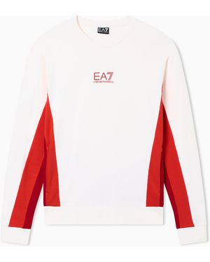 EA7 Summer Block Pure Cotton Sweatshirt - Red