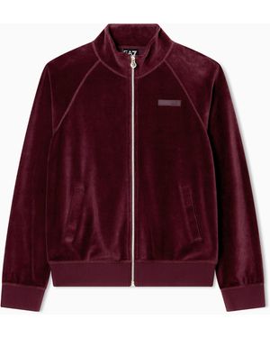 EA7 Athletic Velour Zip-Up Sweatshirt - Purple