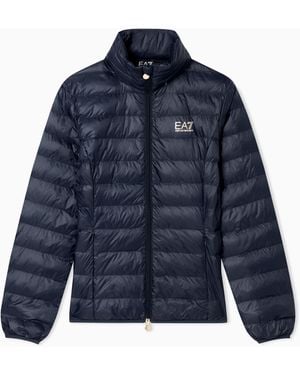 EA7 Core Lady Lightweight Nylon Padded Jacket - Blue