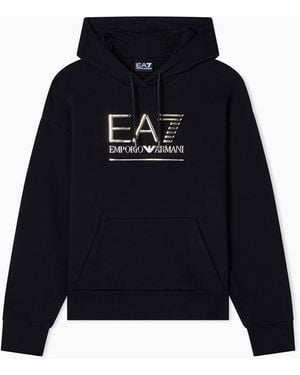 EA7 Visibility Sweatshirt Mit Kapuze Aus Einer Baumwollmischung - Schwarz