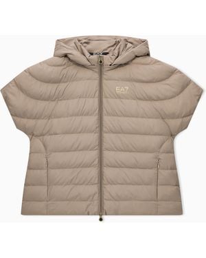EA7 Nylonjacke Mit Kapuze Und Leichter Wattierung Core Lady - Grau