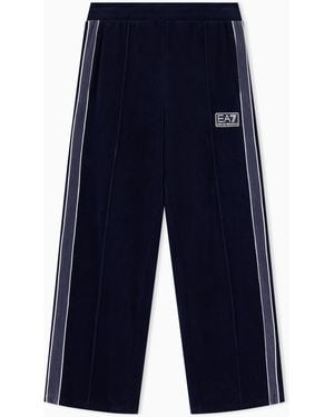 EA7 Pantaloni Tennis Club Velluto Vestibilità Regular - Blu