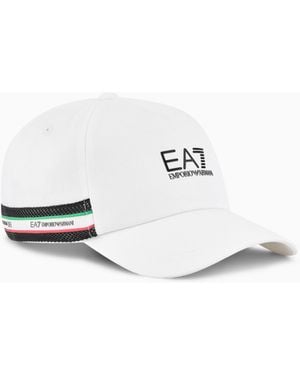 EA7 Baseballcap Italian Spirit Aus Baumwolle - Weiß
