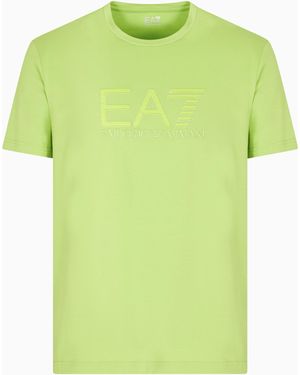 EA7 Visibility Kurzarm-T-Shirt Aus Baumwoll-Stretchjersey - Grün
