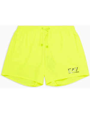 EA7 Badeboxershorts Mit Logo - Gelb