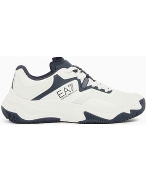 EA7 Running Trainer With A Breathable Mesh Upper New Padel - White