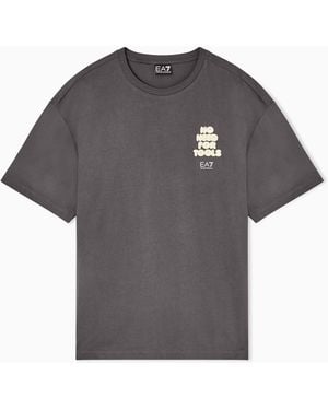 EA7 Graphic Series Cotton Jersey T-Shirt - Grey