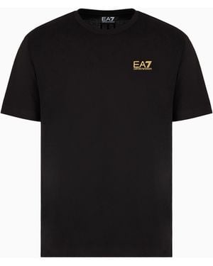 EA7 Logo Series Cotton-Jersey T-Shirt - Black